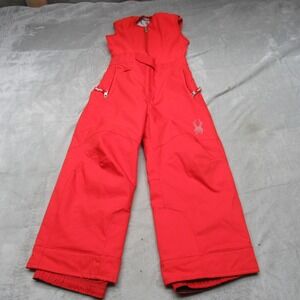 Spyder Snow Bibs Kids 5 Red Ski Snow Pant Rain Wind Snow Winter Insulated Skiing